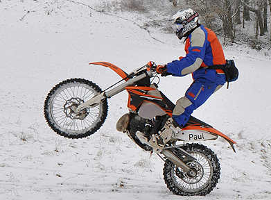 Paul-moottoripyörä – Enduro-Paul harjoittelemassa