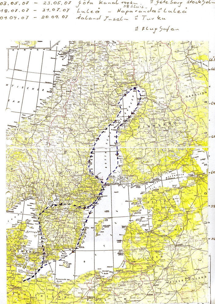 Map of the Lapland Tour 2007